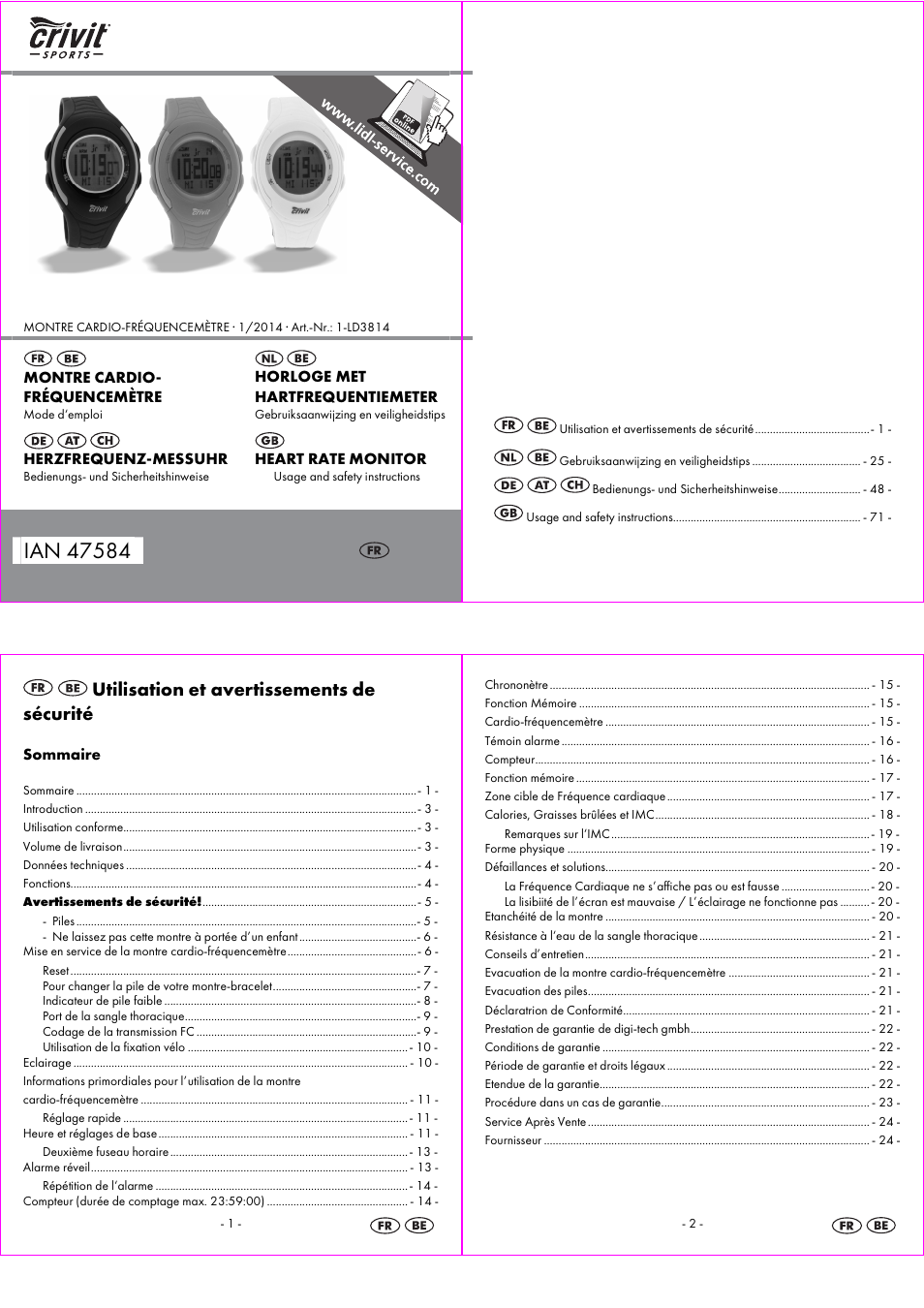 Crivit 1-LD3814 User Manual | 25 pages