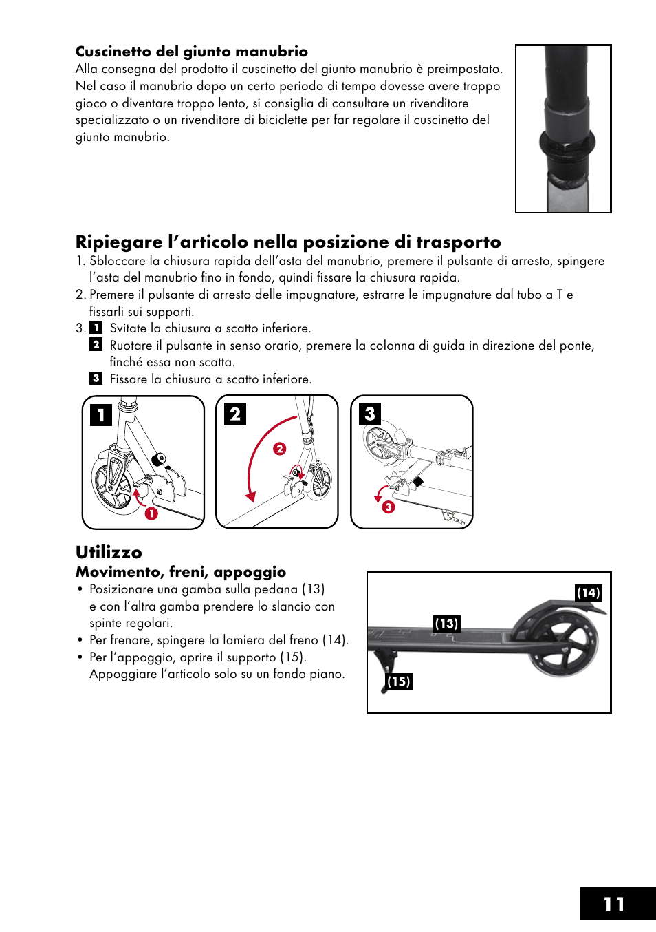 Ripiegare l’articolo nella posizione di trasporto, Utilizzo | Crivit AS-1461 User Manual | Page 11 / 32