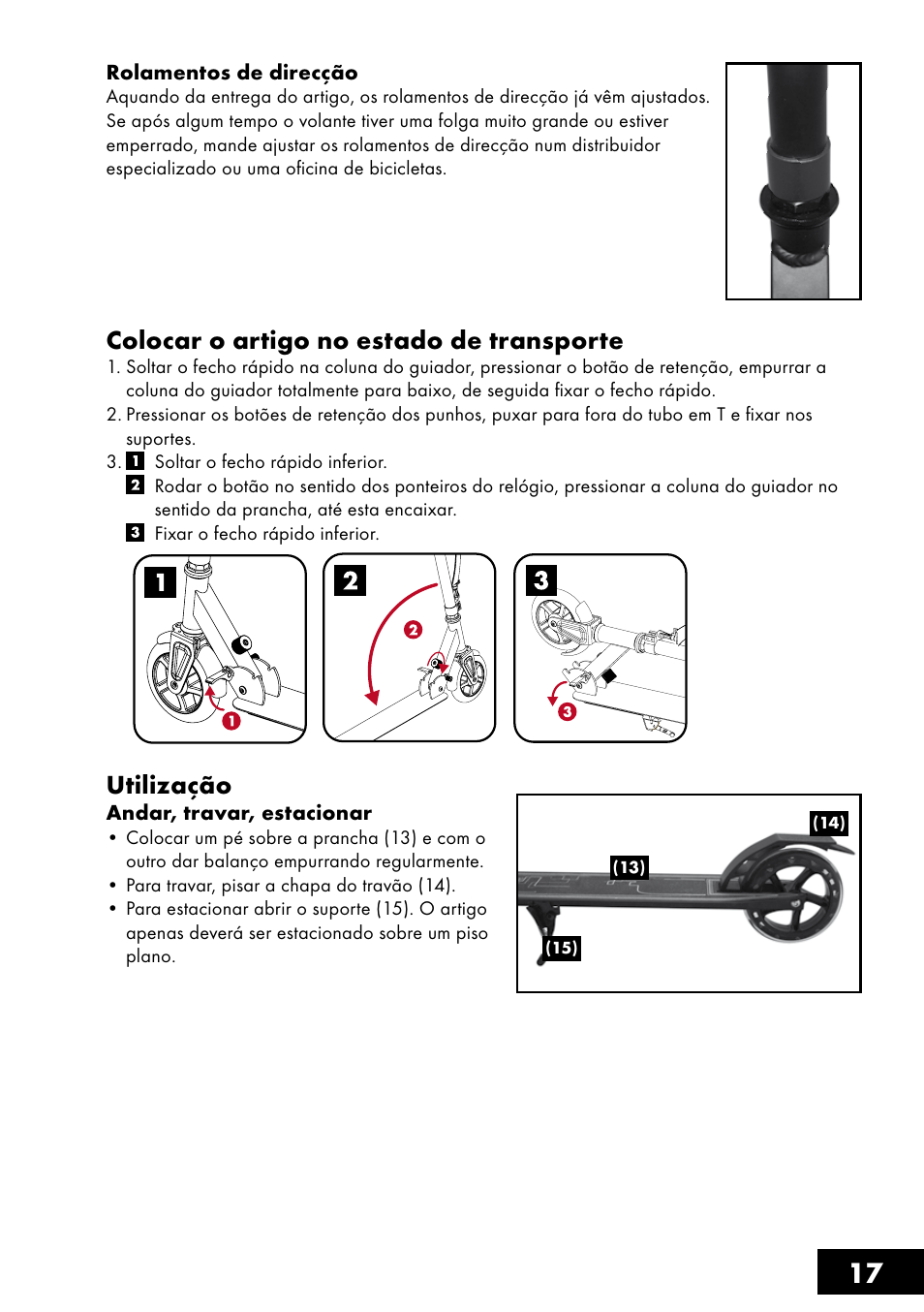 Colocar o artigo no estado de transporte, Utilização | Crivit AS-1461 User Manual | Page 17 / 32