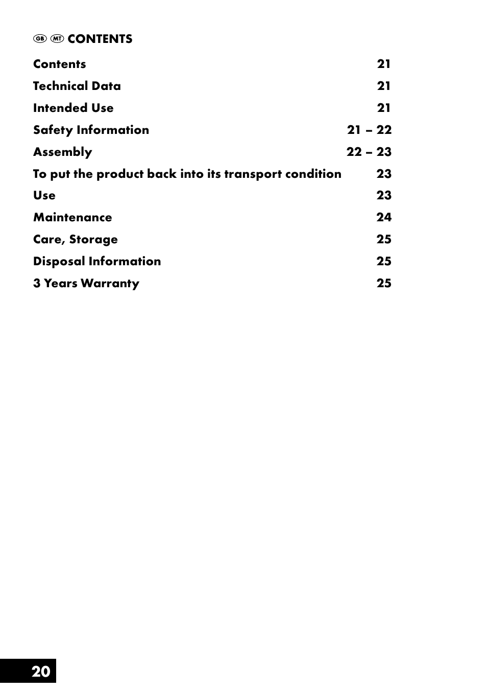 Crivit AS-1461 User Manual | Page 20 / 32