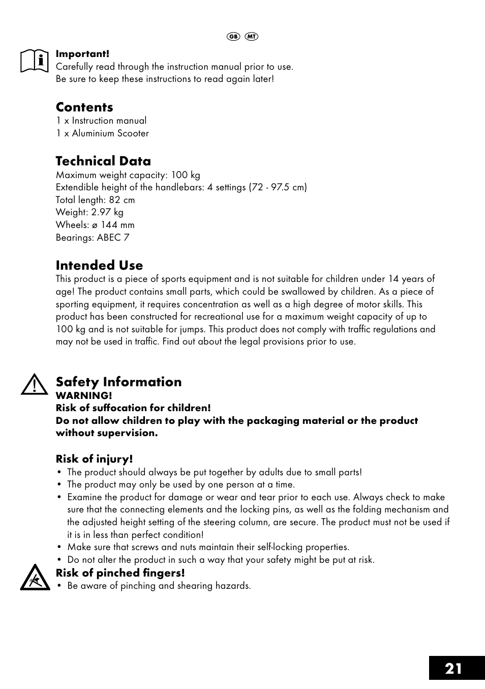 Crivit AS-1461 User Manual | Page 21 / 32