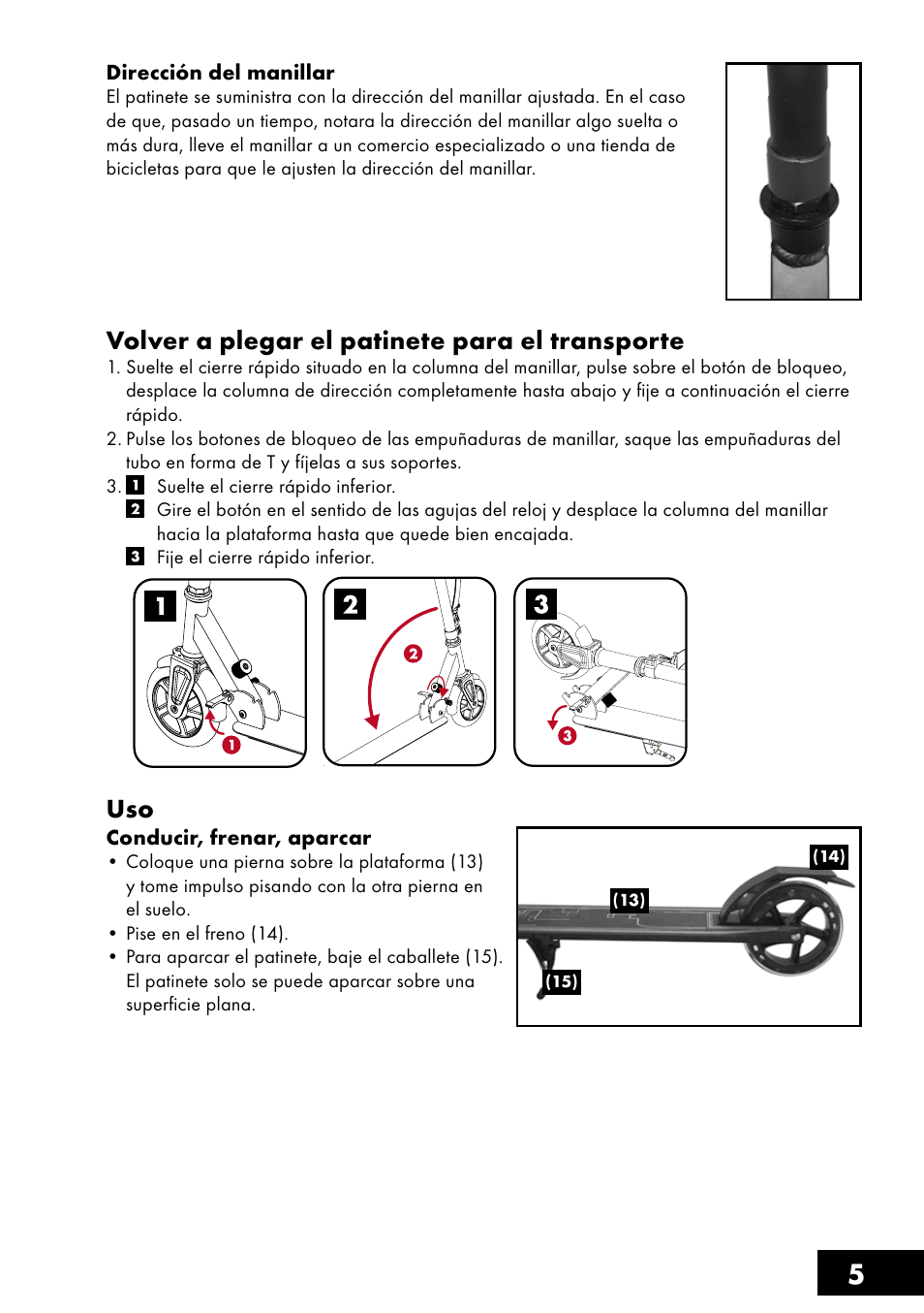 Volver a plegar el patinete para el transporte | Crivit AS-1461 User Manual | Page 5 / 32