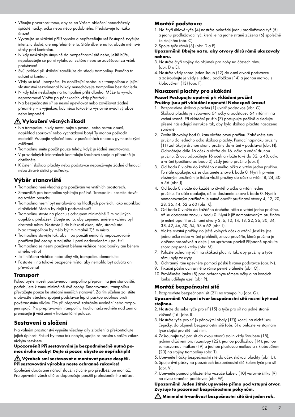 Výběr stanoviště, Sestavení a složení | Crivit TR-1836 User Manual | Page 5 / 18
