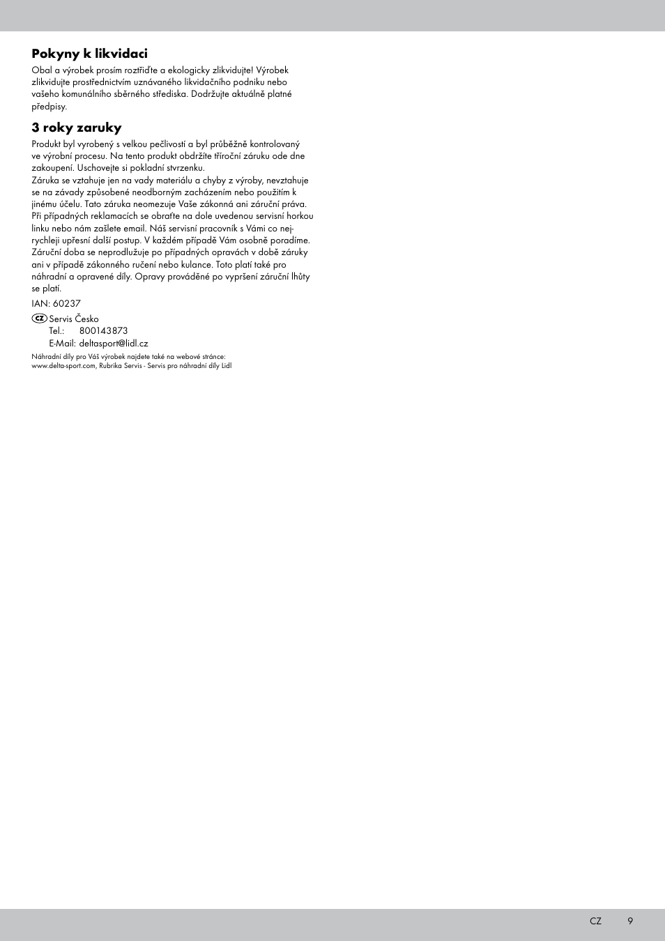 Pokyny k likvidaci, 3 roky zaruky | Crivit TR-1836 User Manual | Page 7 / 18