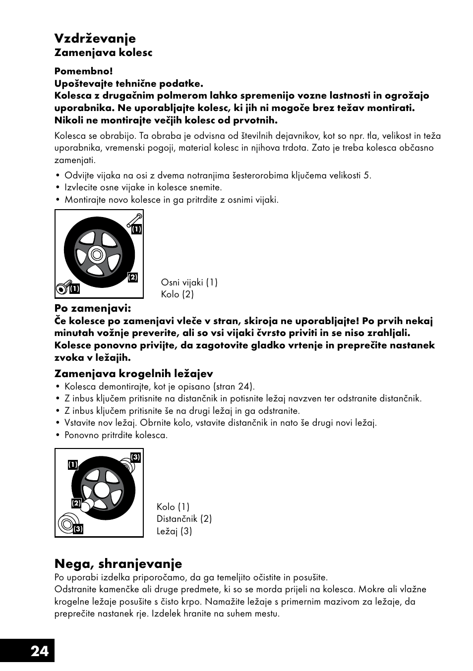 24 vzdrževanje, Nega, shranjevanje | Crivit AS-1461 User Manual | Page 24 / 44