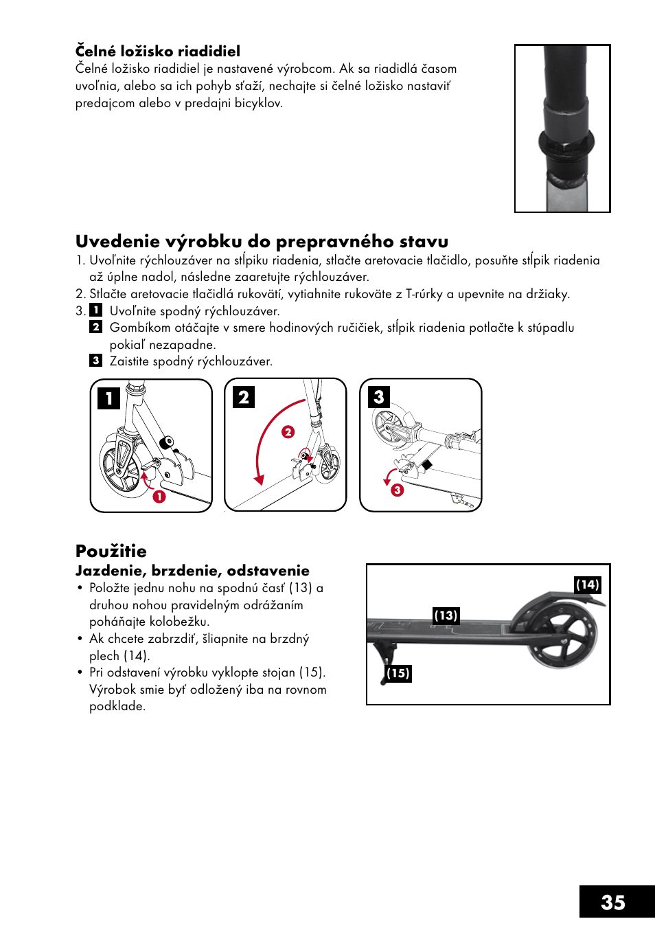 Uvedenie výrobku do prepravného stavu, Použitie | Crivit AS-1461 User Manual | Page 35 / 44