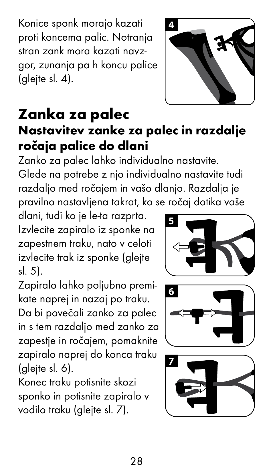 Zanka za palec | Crivit WS-1370 User Manual | Page 28 / 60
