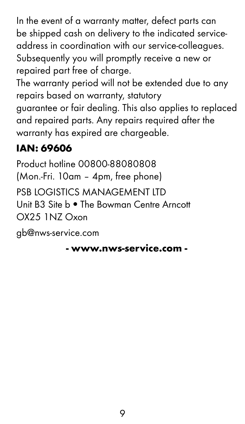 Crivit WS-1370 User Manual | Page 9 / 60