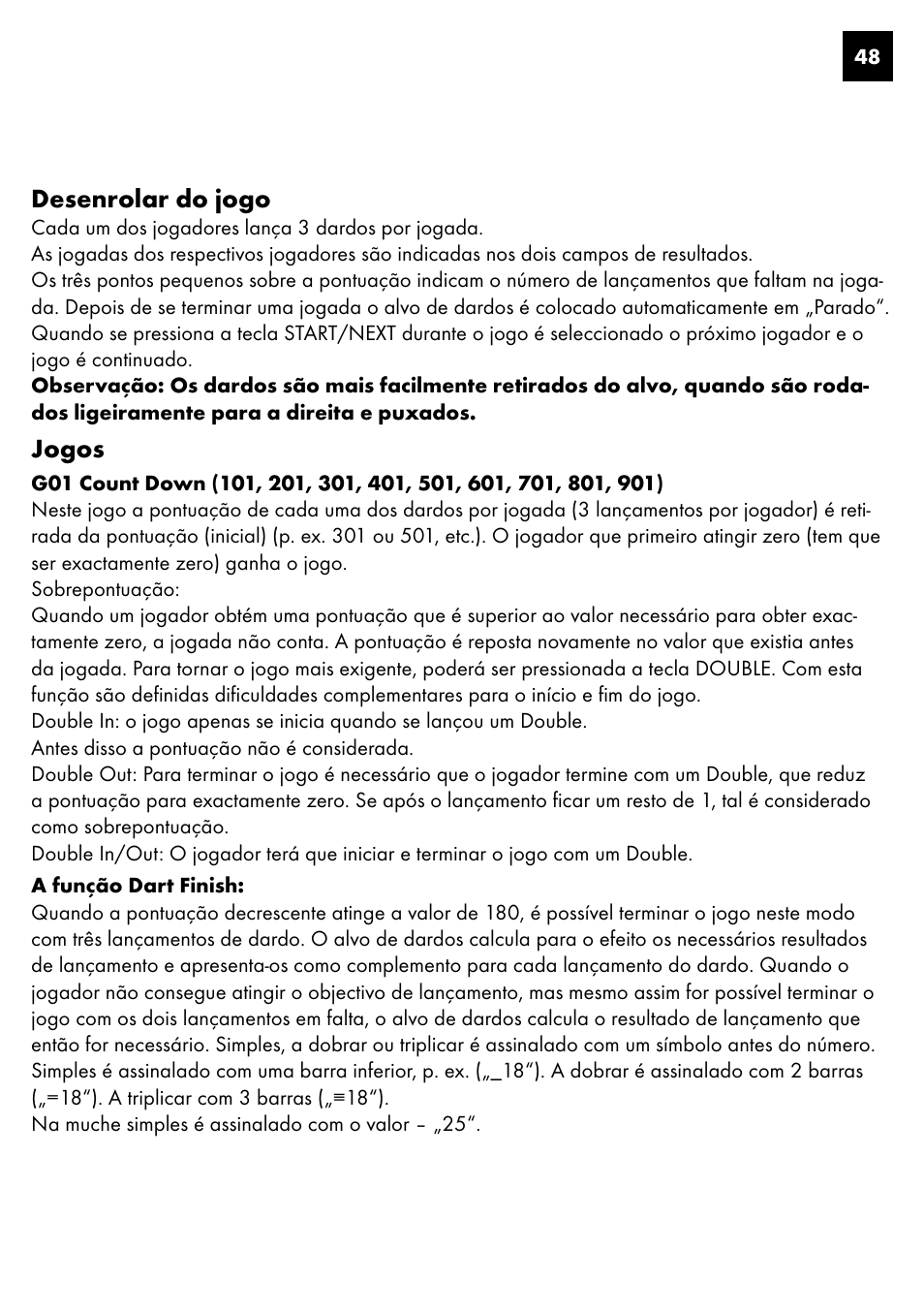 Desenrolar do jogo, Jogos | Crivit DS-1435 User Manual | Page 46 / 94