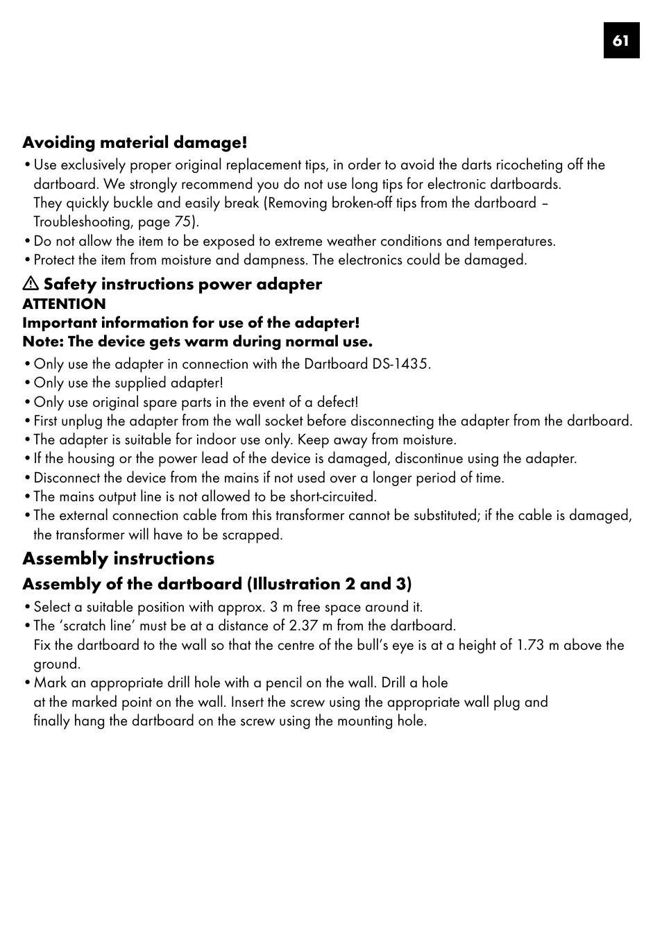 Assembly instructions | Crivit DS-1435 User Manual | Page 59 / 94