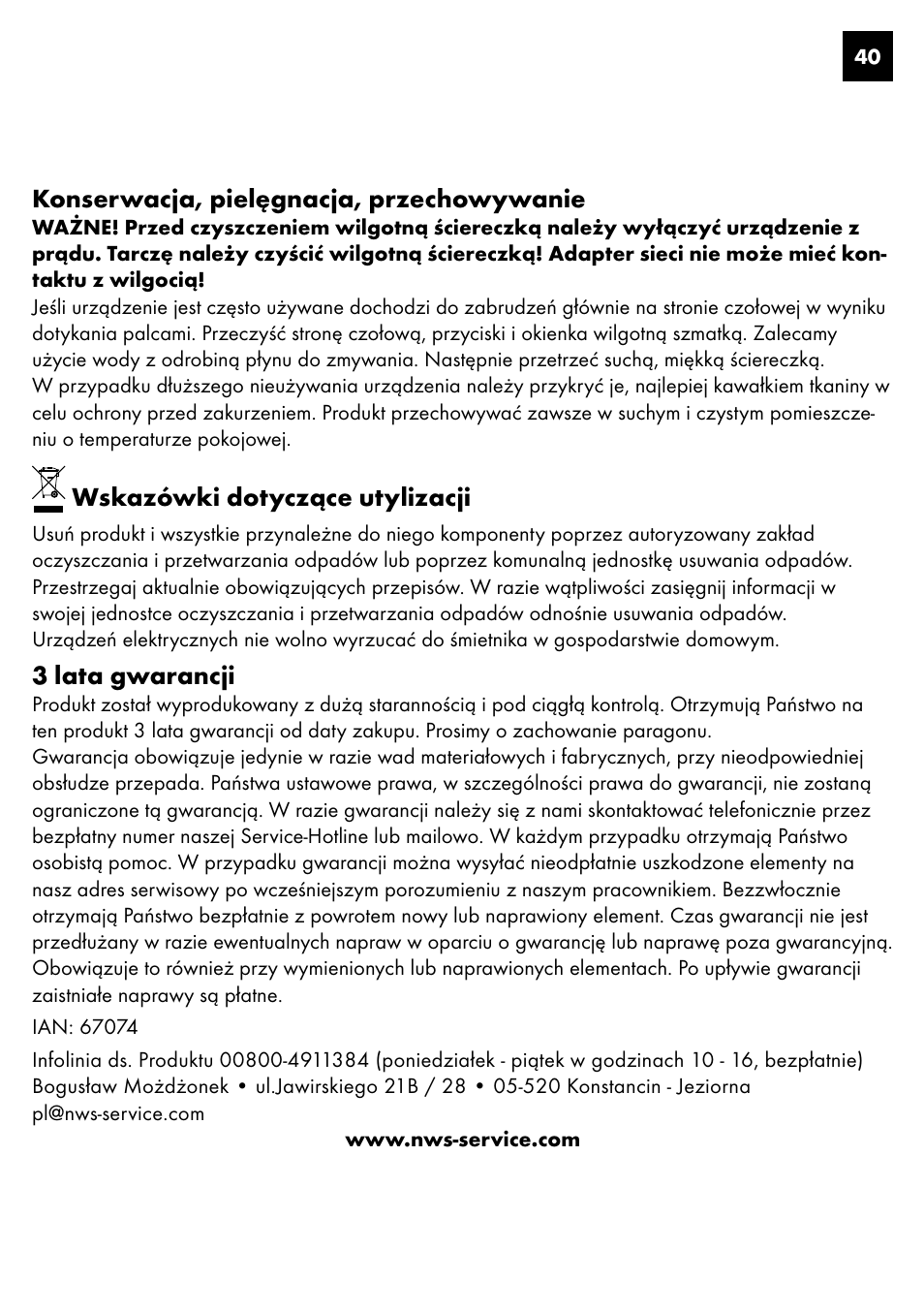 Crivit DS-1435 User Manual | Page 38 / 130