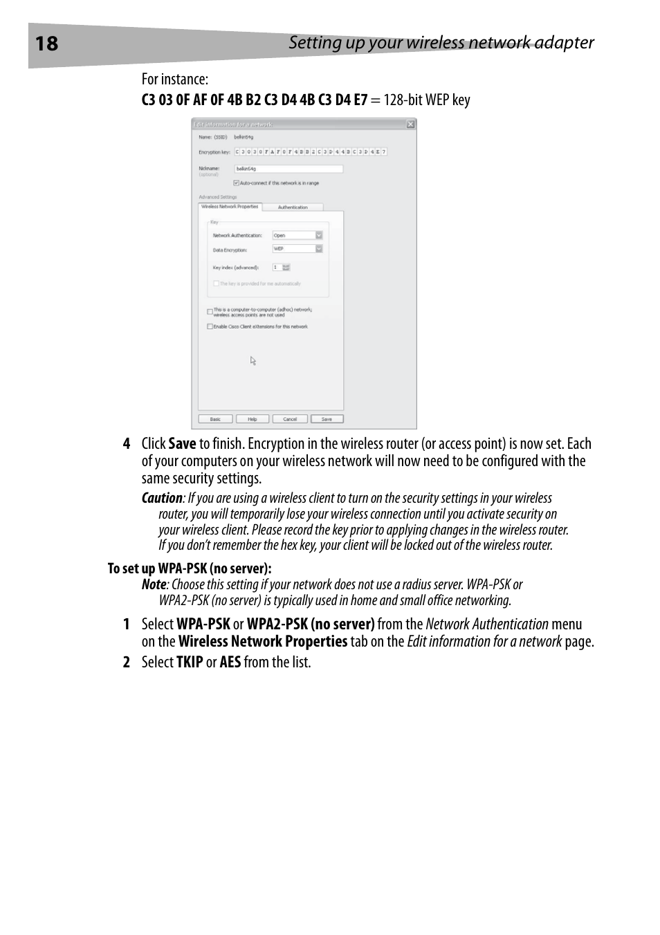 To set up wpa-psk (no server) | Dynex DX-BUSB User Manual | Page 18 / 90