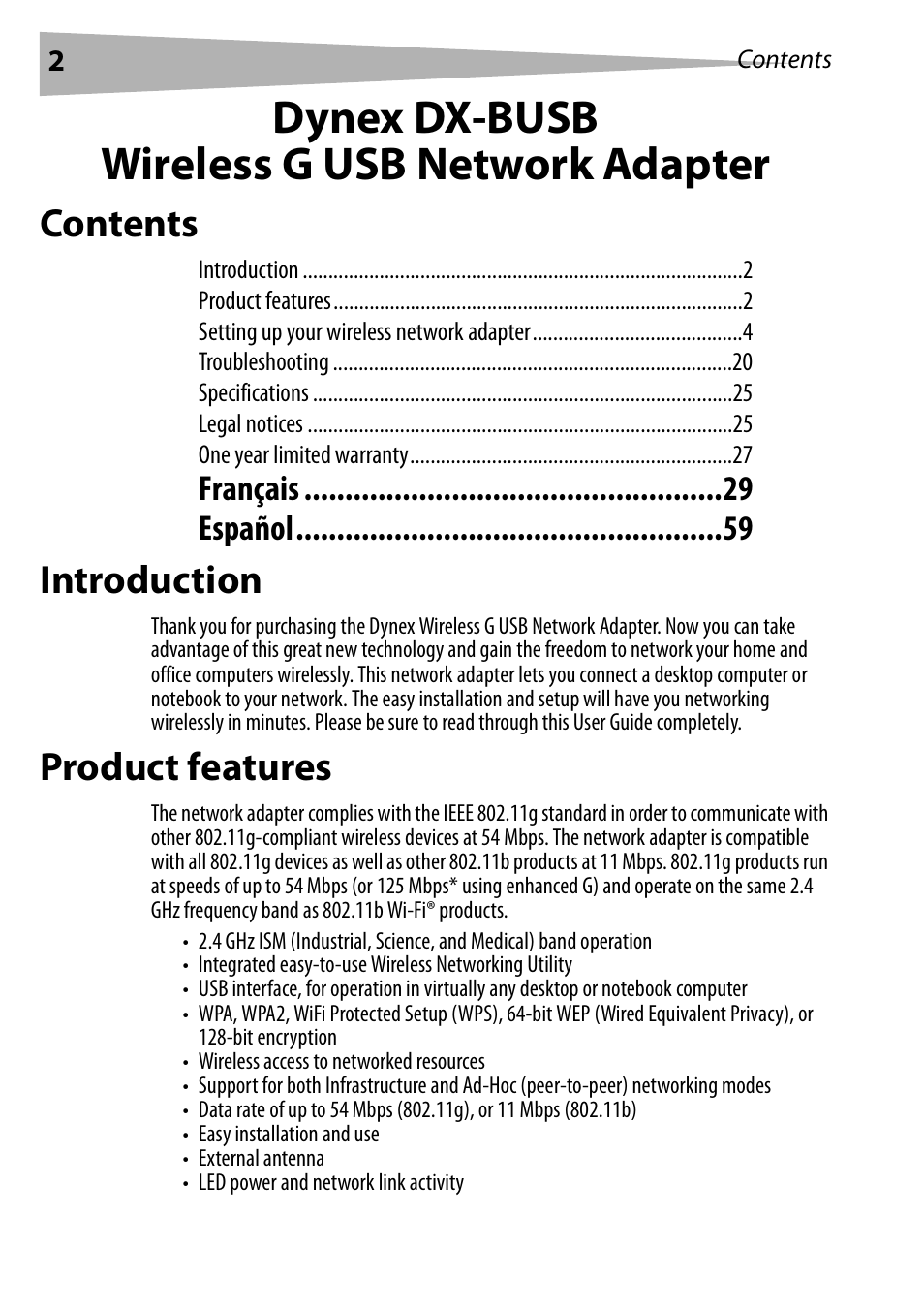 Dynex DX-BUSB User Manual | Page 2 / 90