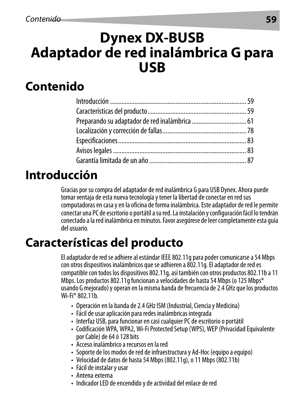 Dynex DX-BUSB User Manual | Page 59 / 90