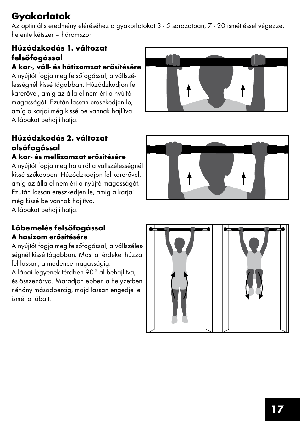 17 gyakorlatok | Crivit TR-1433 User Manual | Page 17 / 40