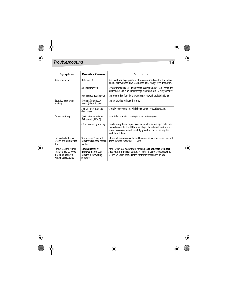 Troubleshooting | Dynex DX-CDRW52 User Manual | Page 13 / 47