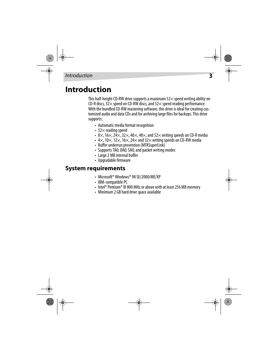 Introduction | Dynex DX-CDRW52 User Manual | Page 3 / 47