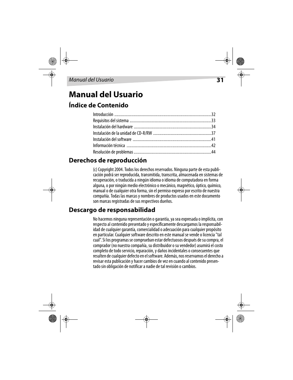 Manual del usuario | Dynex DX-CDRW52 User Manual | Page 31 / 47