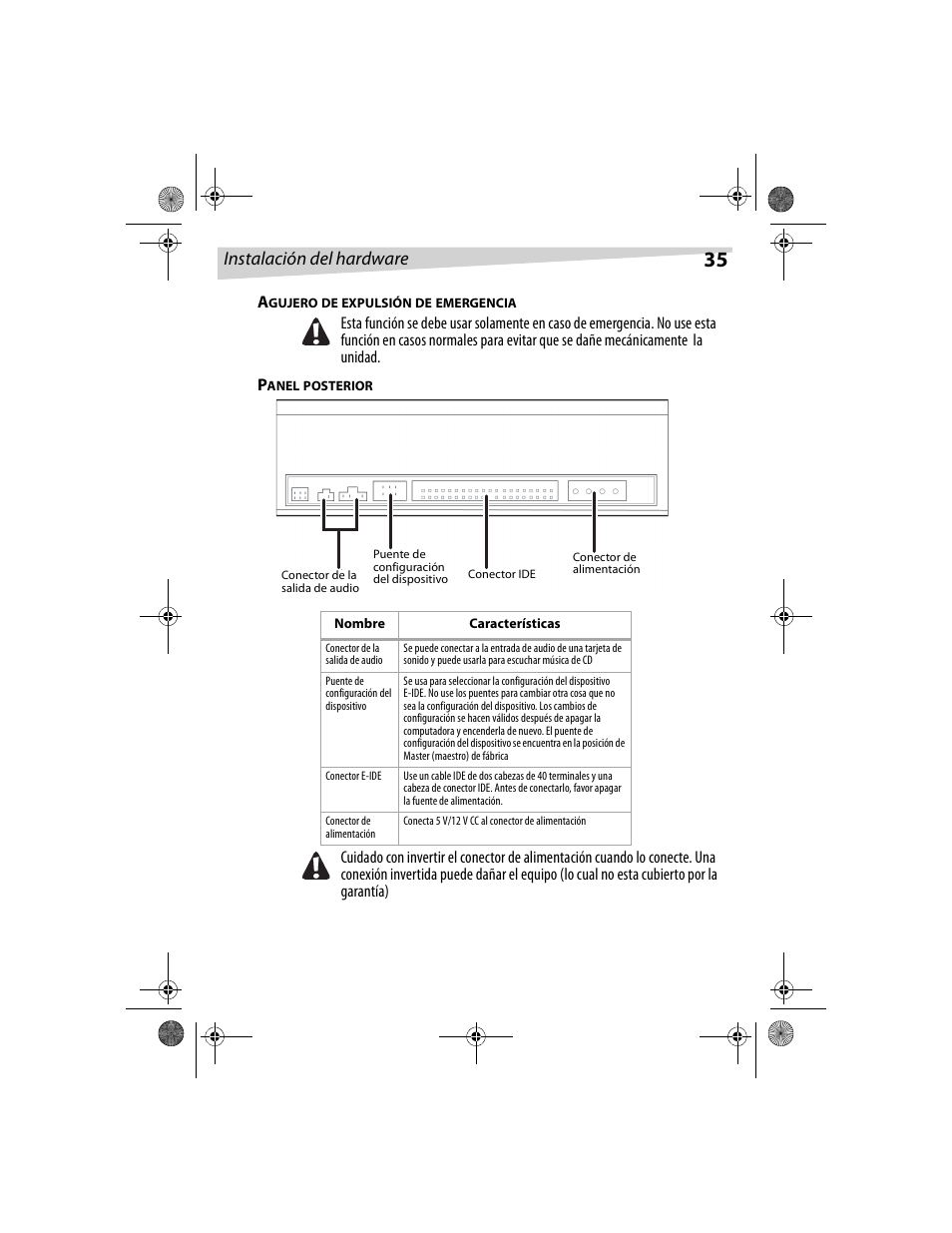 Instalación del hardware | Dynex DX-CDRW52 User Manual | Page 35 / 47