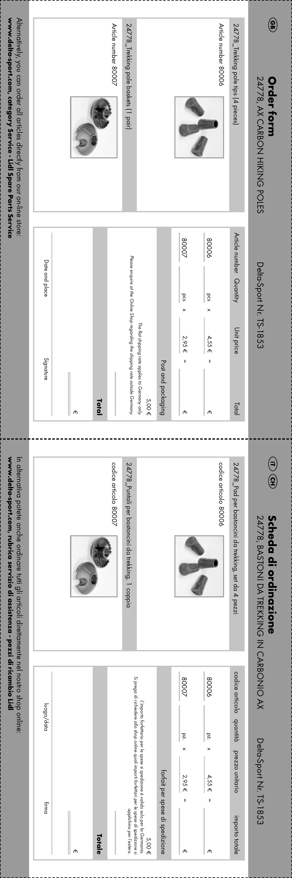 Sc heda di or dinazione, Order f or m | Crivit TS-1853 User Manual | Page 26 / 28