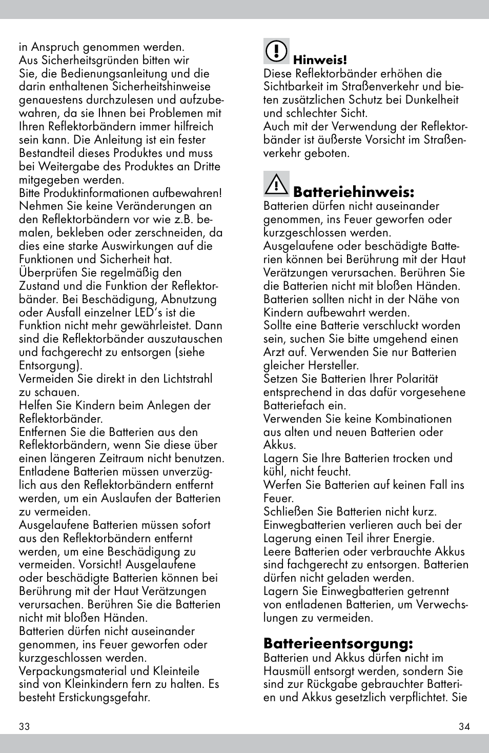 Batteriehinweis, Batterieentsorgung | Crivit E81012 User Manual | Page 18 / 21