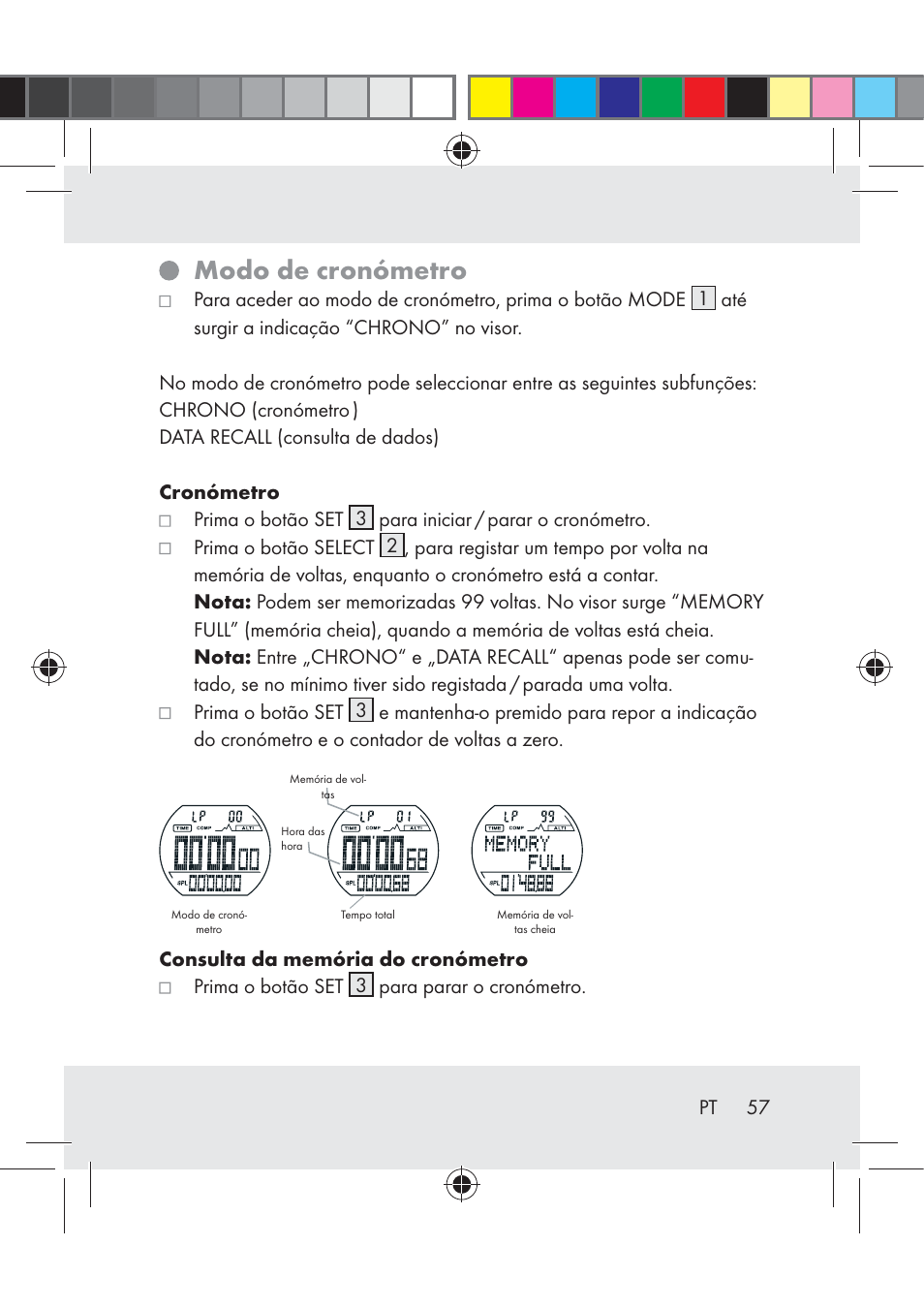 Modo de cronómetro | Crivit Z31222 User Manual | Page 57 / 115