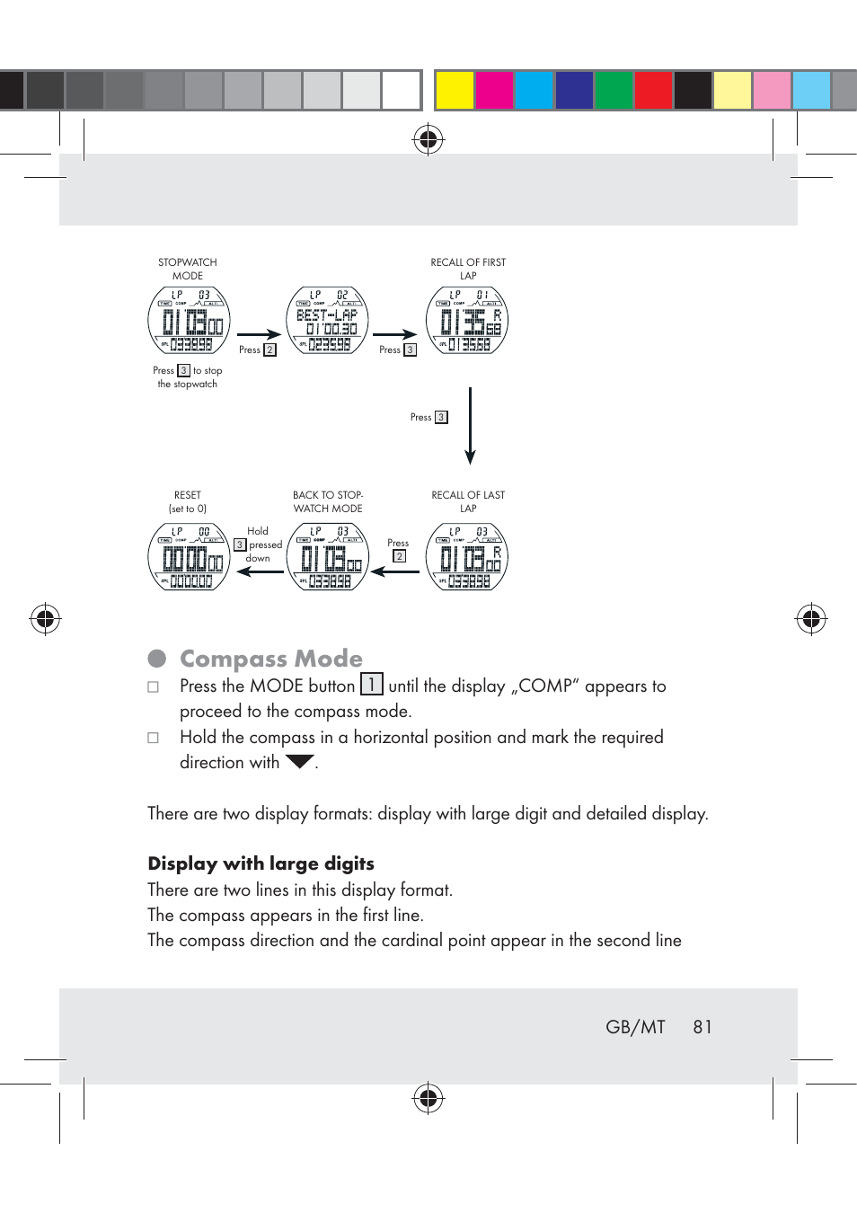 Compass mode, 81 gb/mt | Crivit Z31222 User Manual | Page 81 / 115