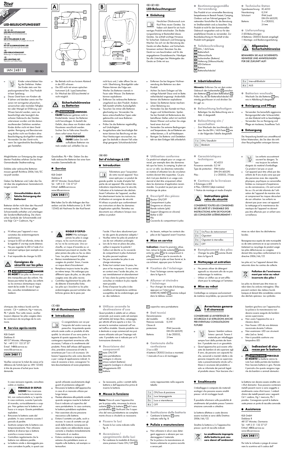 Crivit LED Light Set User Manual | 2 pages