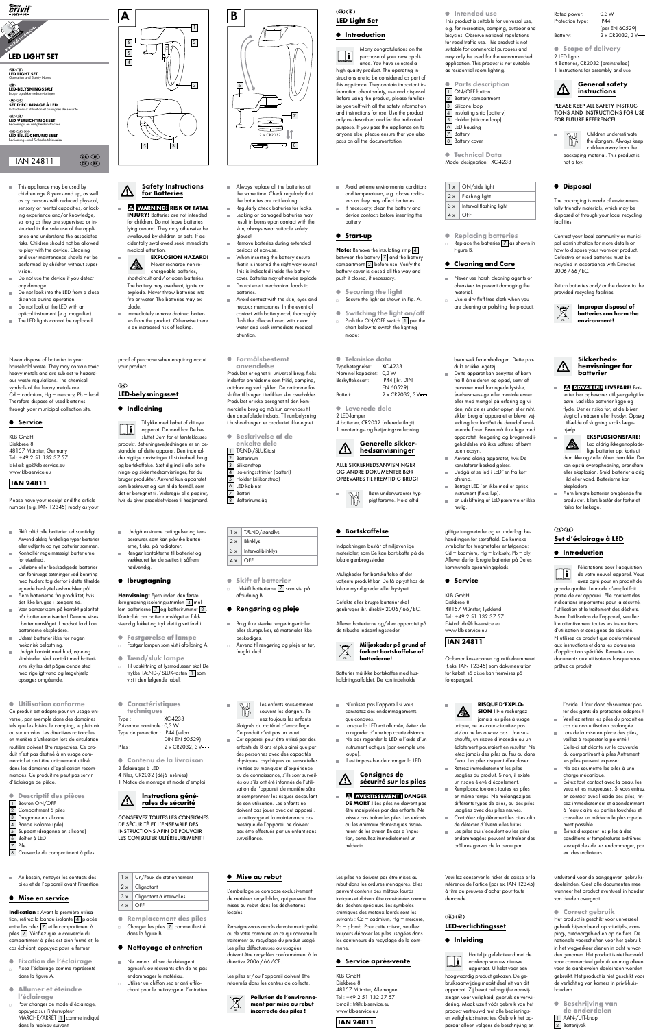 Crivit LED Light Set User Manual | 2 pages