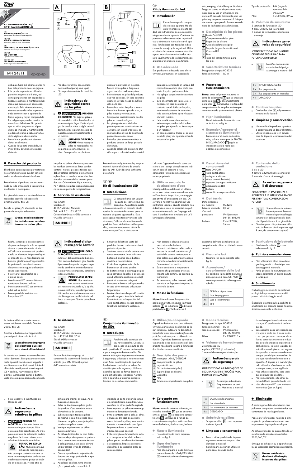 Crivit LED Light Set User Manual | 2 pages