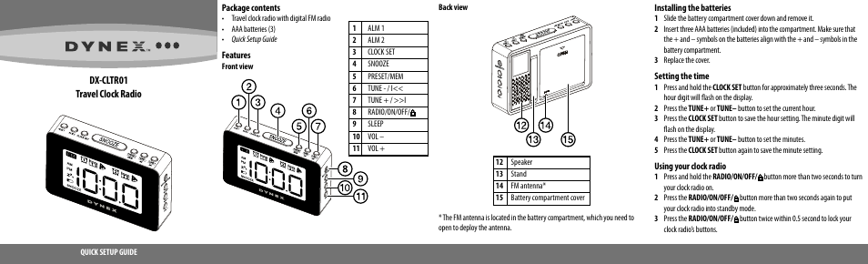 Dynex DX-CLTR01 User Manual | 2 pages