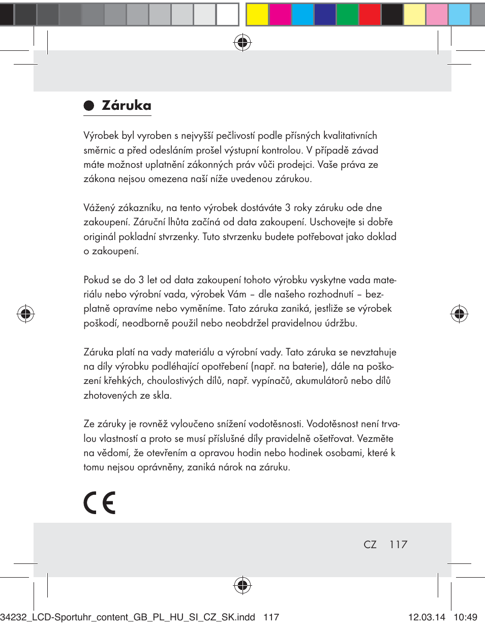 Záruka | Crivit Z32130 User Manual | Page 117 / 141