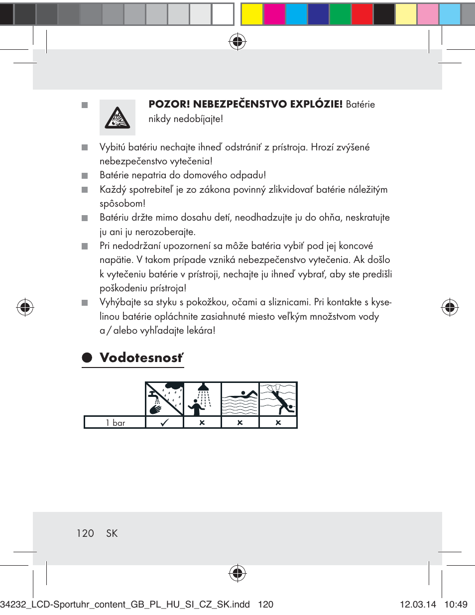 Vodotesnosť | Crivit Z32130 User Manual | Page 120 / 141