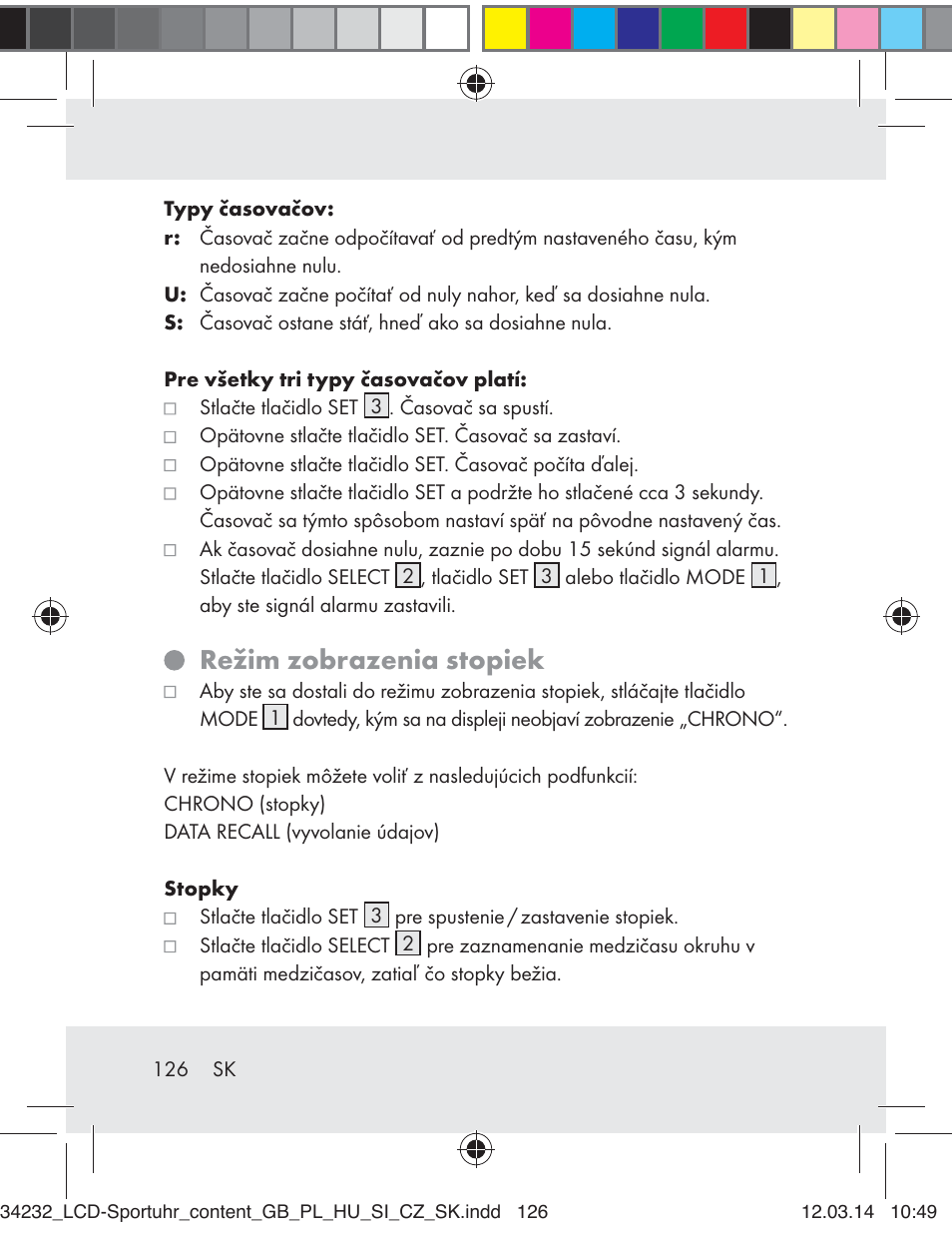 Režim zobrazenia stopiek | Crivit Z32130 User Manual | Page 126 / 141