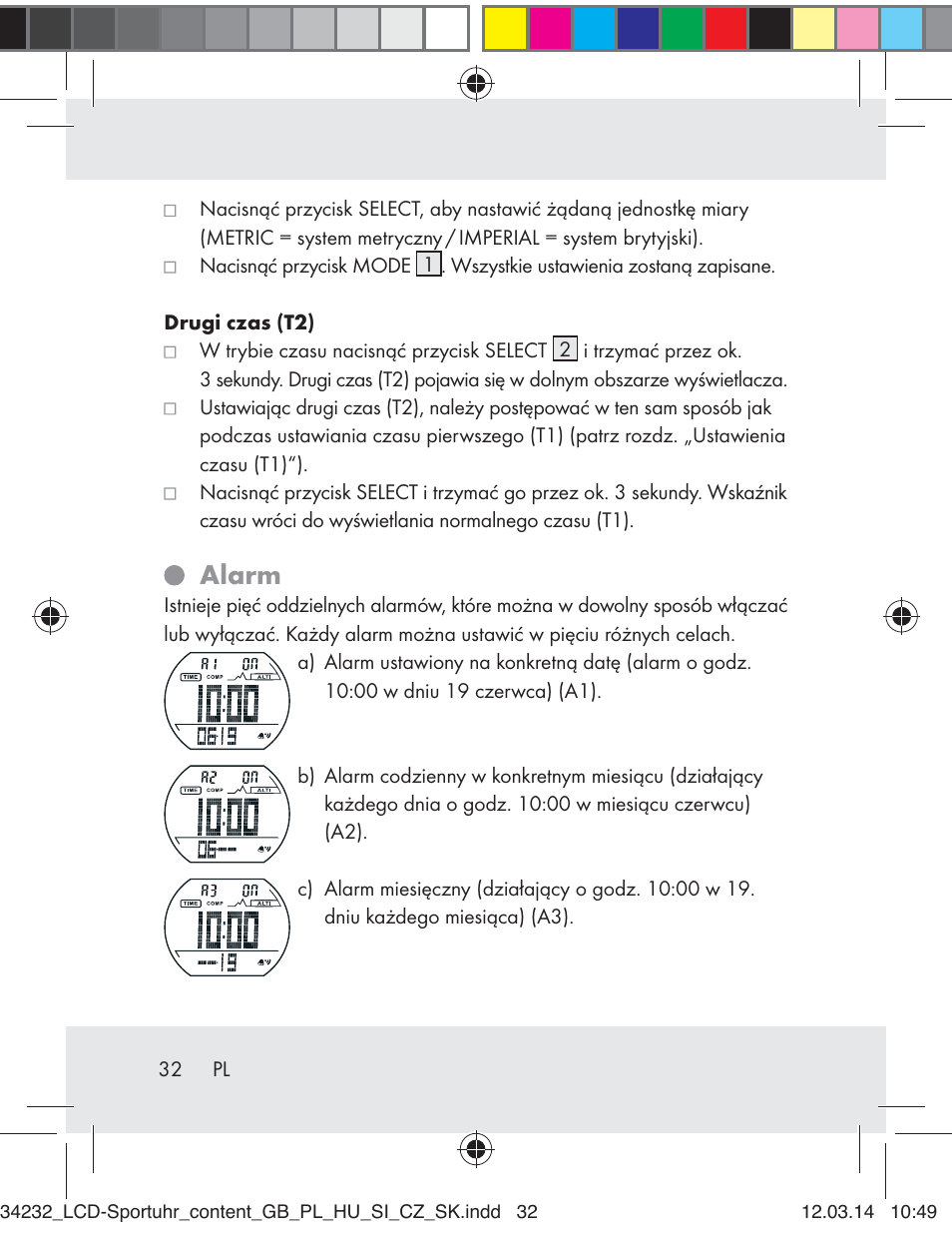 Alarm | Crivit Z32130 User Manual | Page 32 / 141