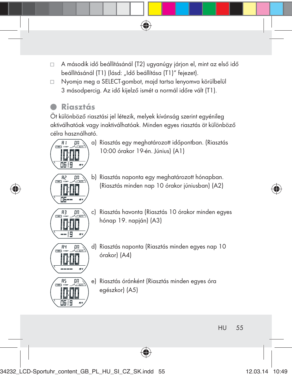 Riasztás | Crivit Z32130 User Manual | Page 55 / 141