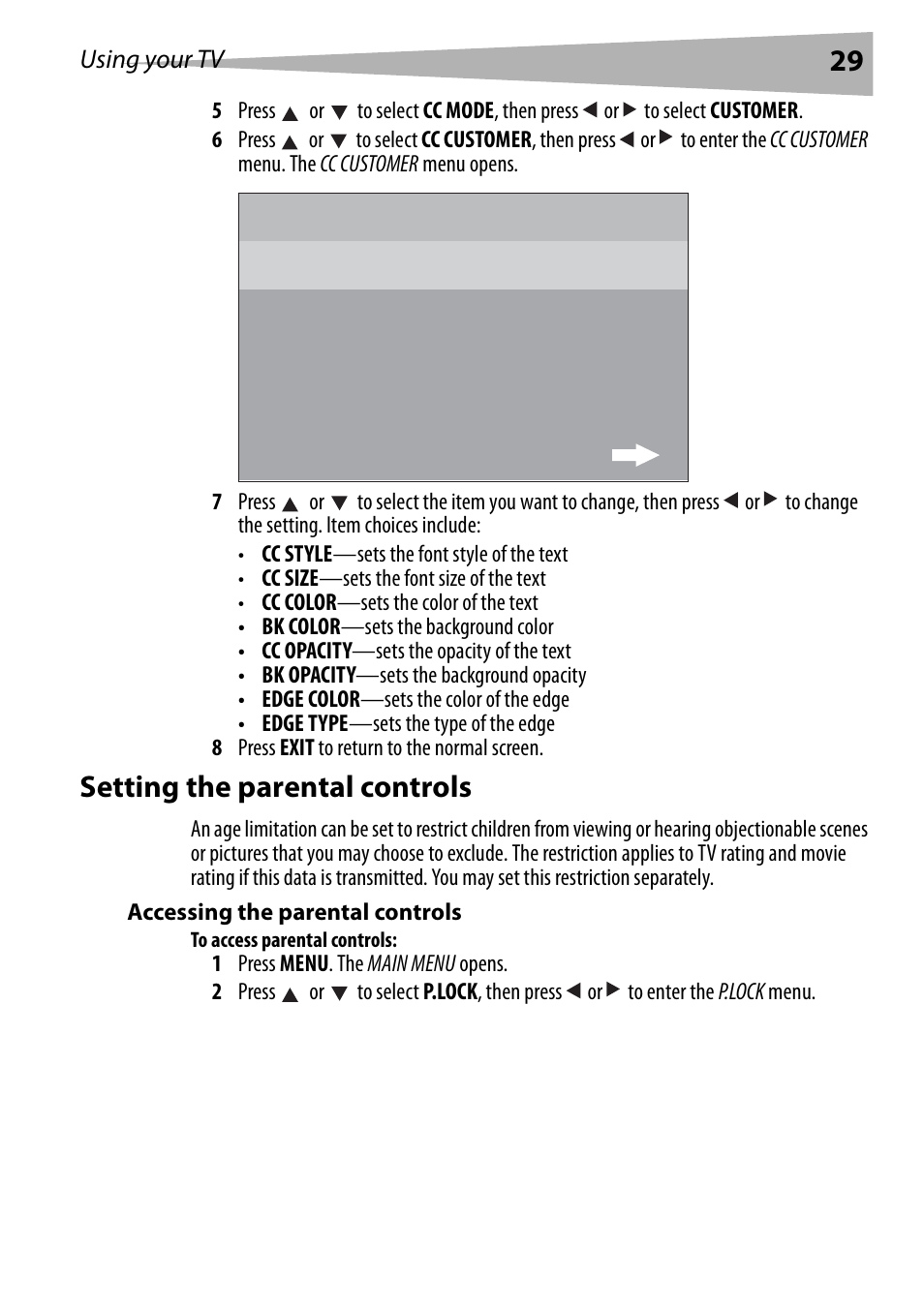 Setting the parental controls, Accessing the parental controls, To access parental controls | Dynex DX-R24TV User Manual | Page 29 / 142