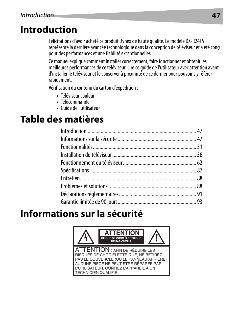 Dynex DX-R24TV User Manual | Page 47 / 142