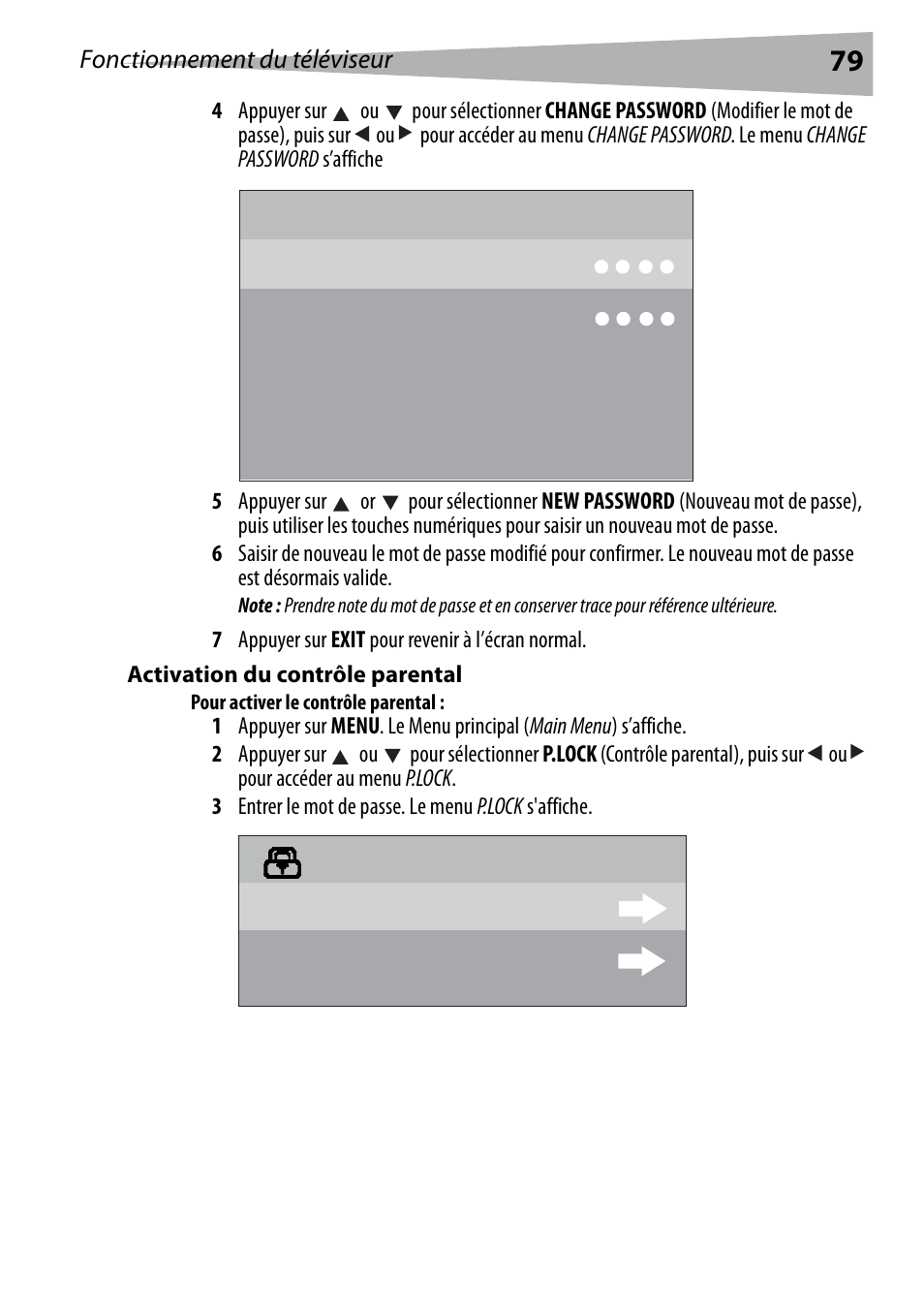 Activation du contrôle parental, Pour activer le contrôle parental | Dynex DX-R24TV User Manual | Page 79 / 142