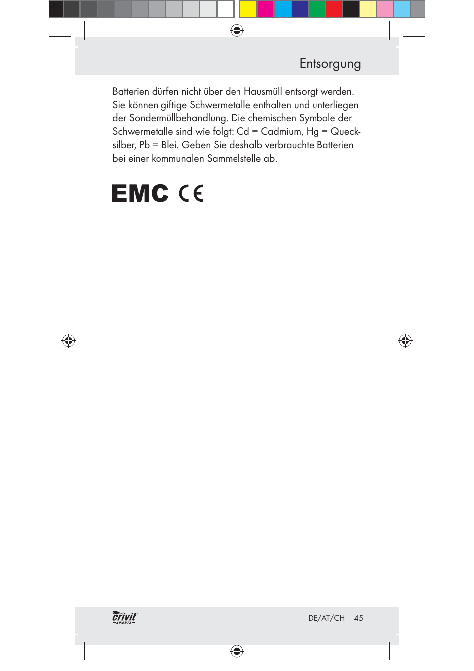 Crivit Z31037 User Manual | Page 45 / 47