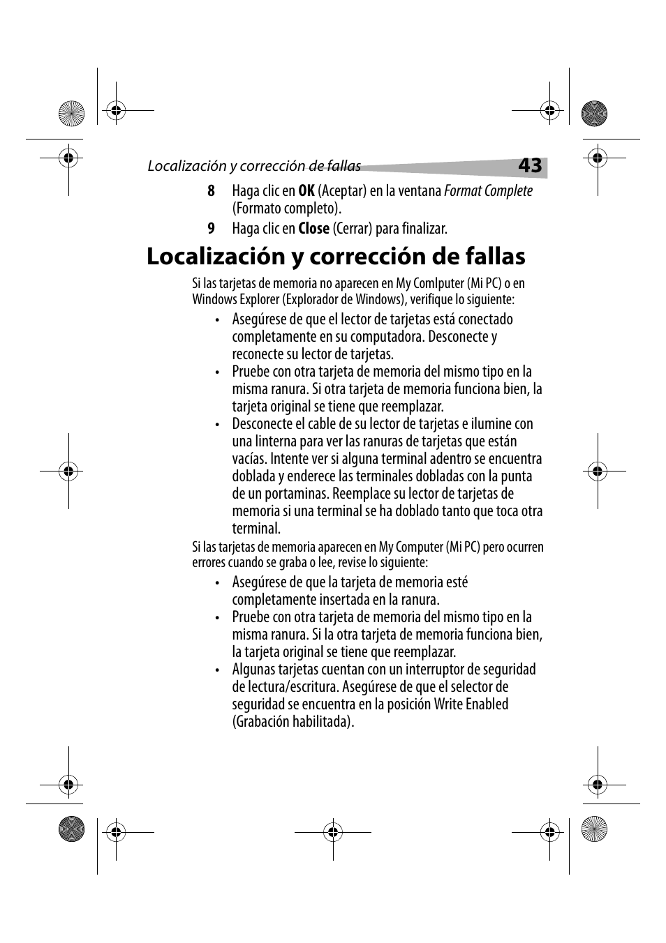 Localización y corrección de fallas | Dynex DX-CRCF12 User Manual | Page 43 / 50