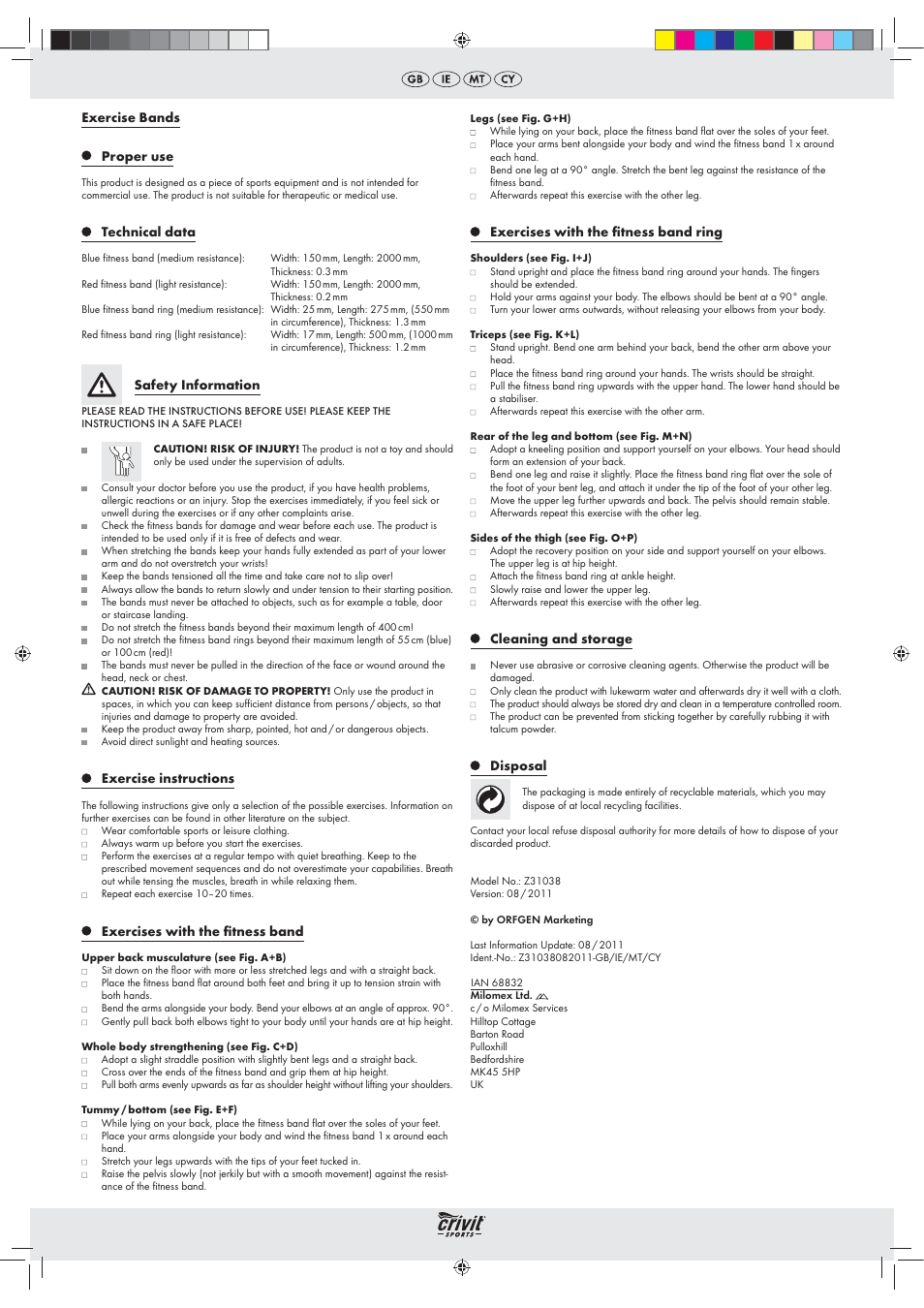 Crivit Z31038 User Manual | 2 pages