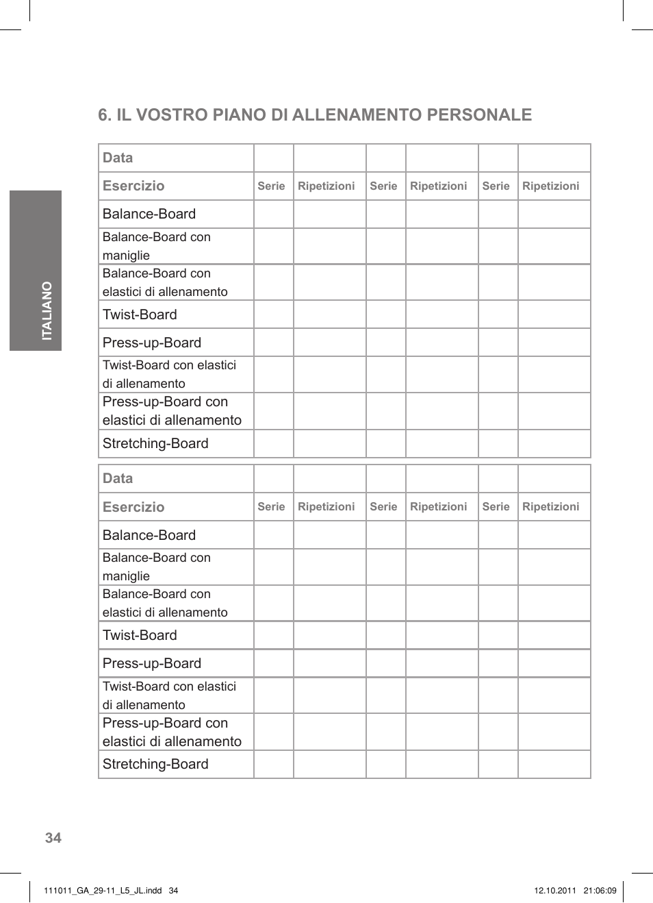 Il vostro piano di allenamento personale | Crivit SP - 348 User Manual | Page 30 / 74