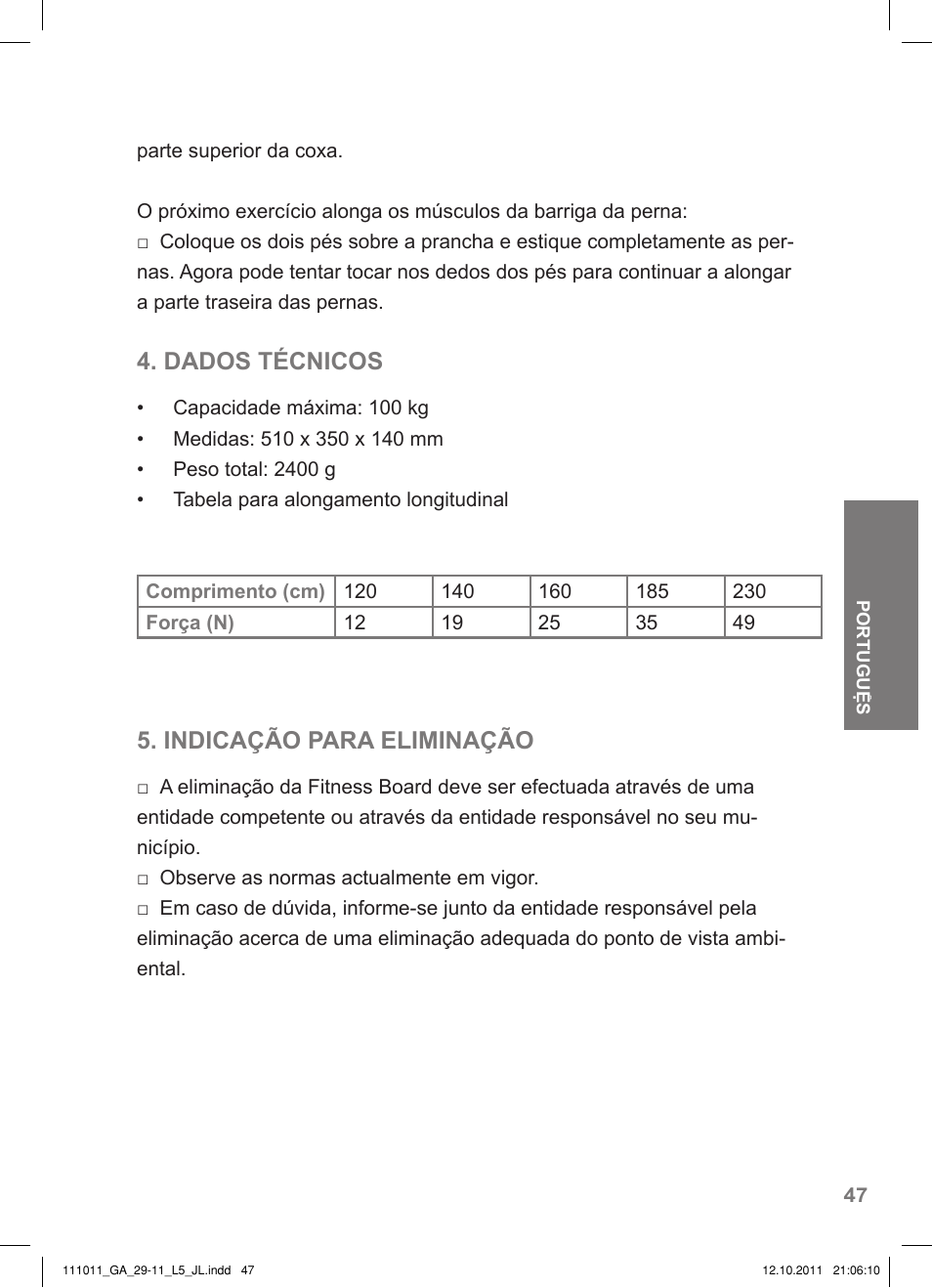 Dados técnicos, Indicação para eliminação | Crivit SP - 348 User Manual | Page 43 / 74