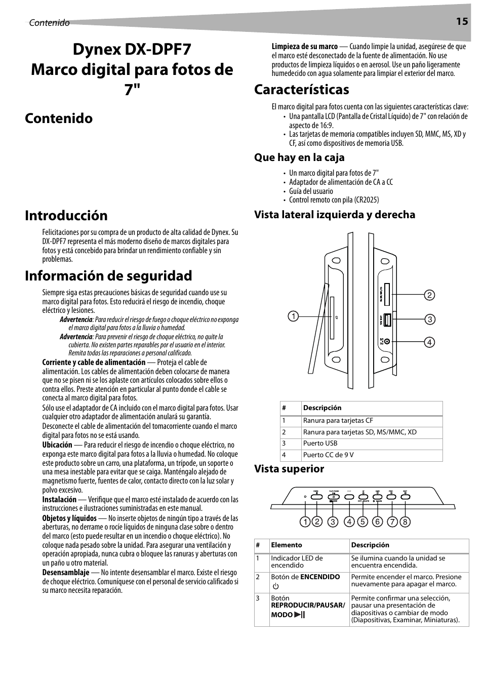 Dynex DX-DPF7 User Manual | Page 15 / 22
