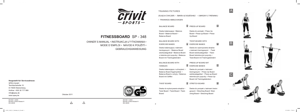 Crivit SP - 348 User Manual | 76 pages