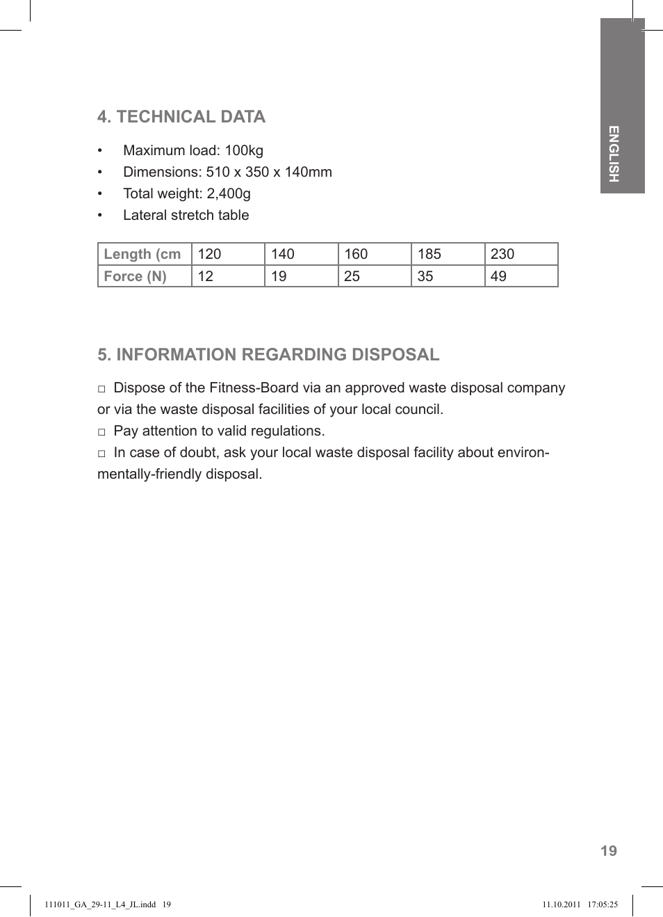 Technical data, Information regarding disposal | Crivit SP - 348 User Manual | Page 15 / 76