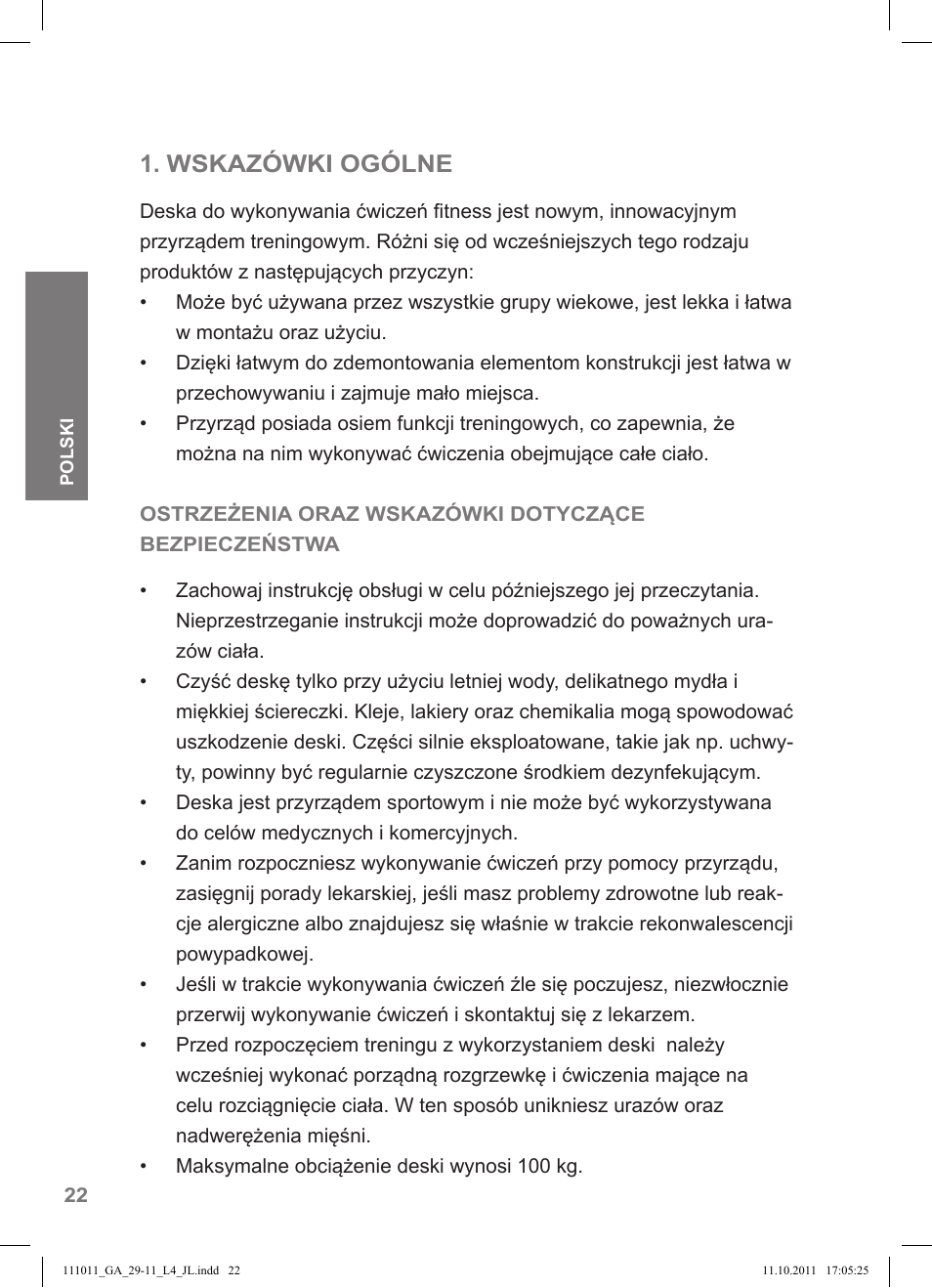 Wskazówki ogólne | Crivit SP - 348 User Manual | Page 18 / 76