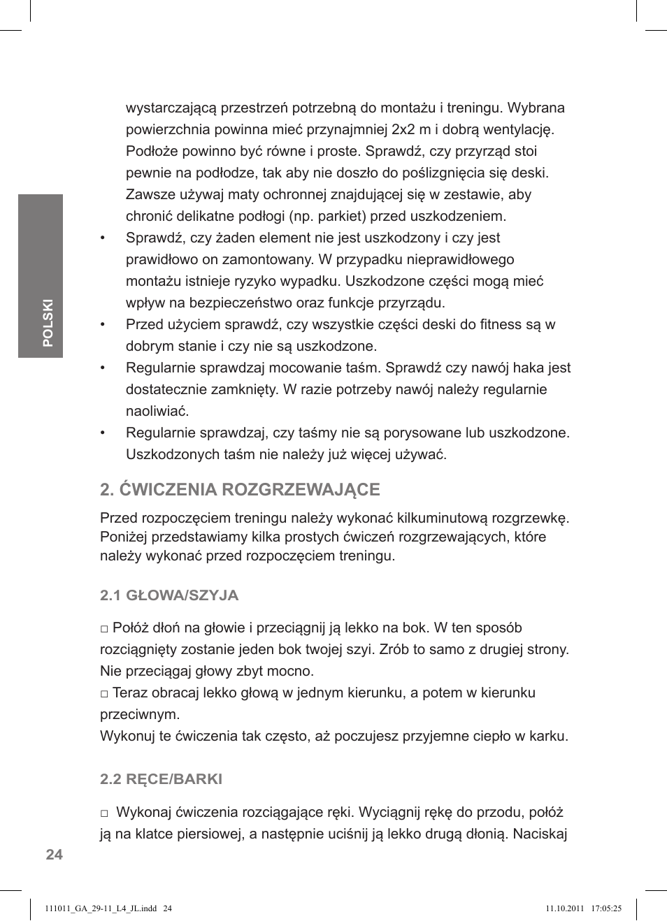 Ćwiczenia rozgrzewające | Crivit SP - 348 User Manual | Page 20 / 76