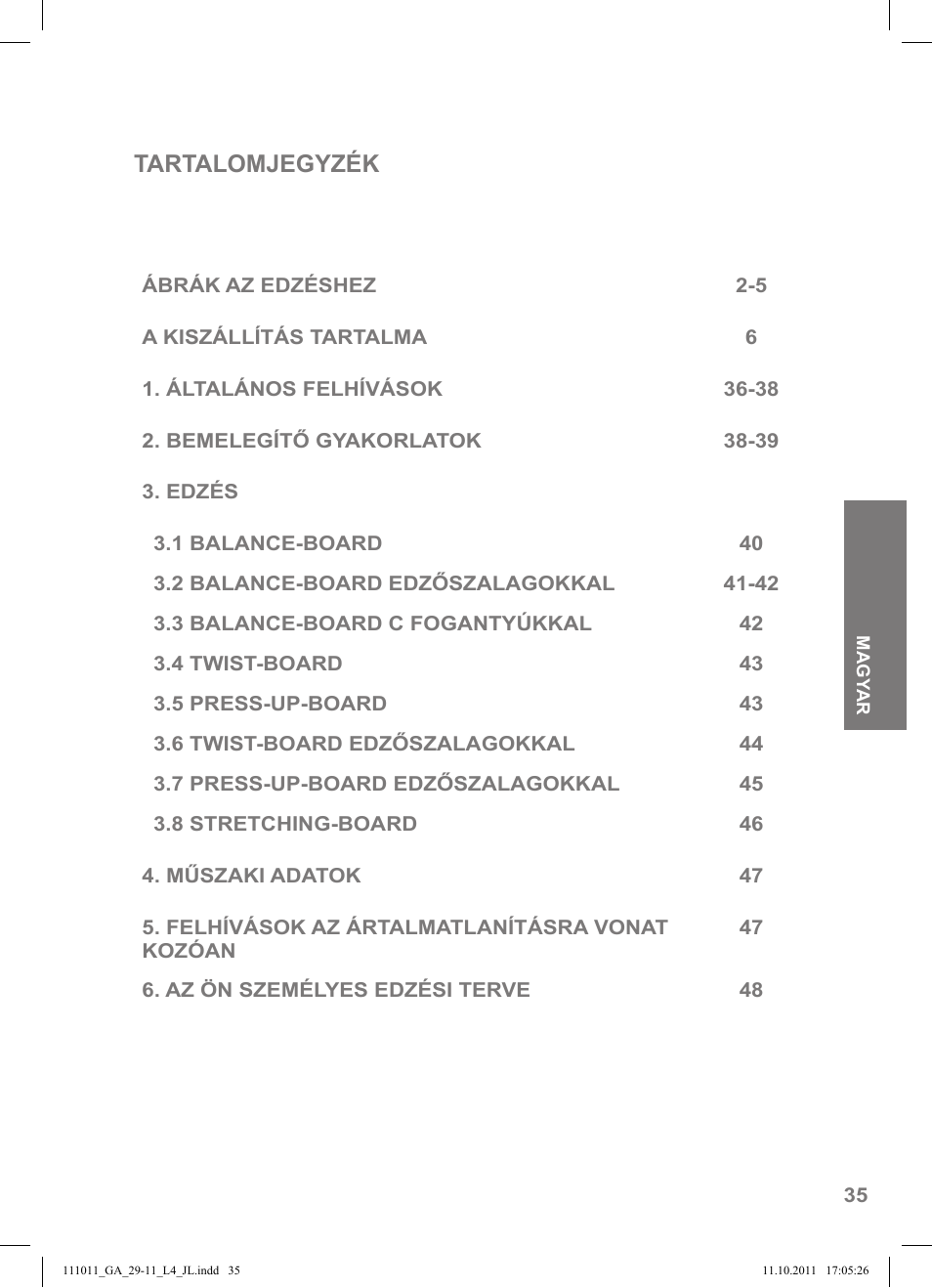 Tartalomjegyzék | Crivit SP - 348 User Manual | Page 31 / 76